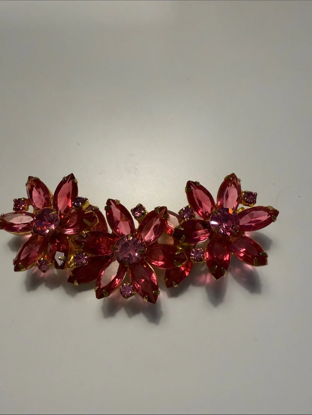 Pink Crystal Floral pin